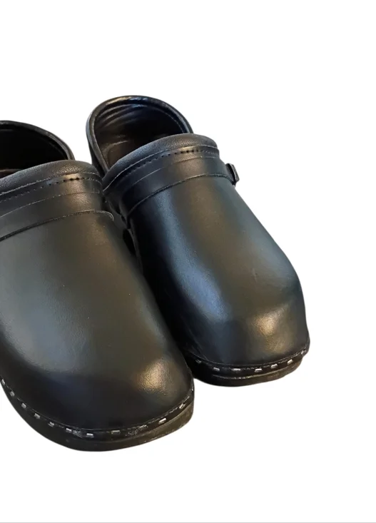 C & C Sweden Black Magic Full Back Clogs Nursing Comfort Slip Resistant 39 7.5-8 - Picture 2 of 6